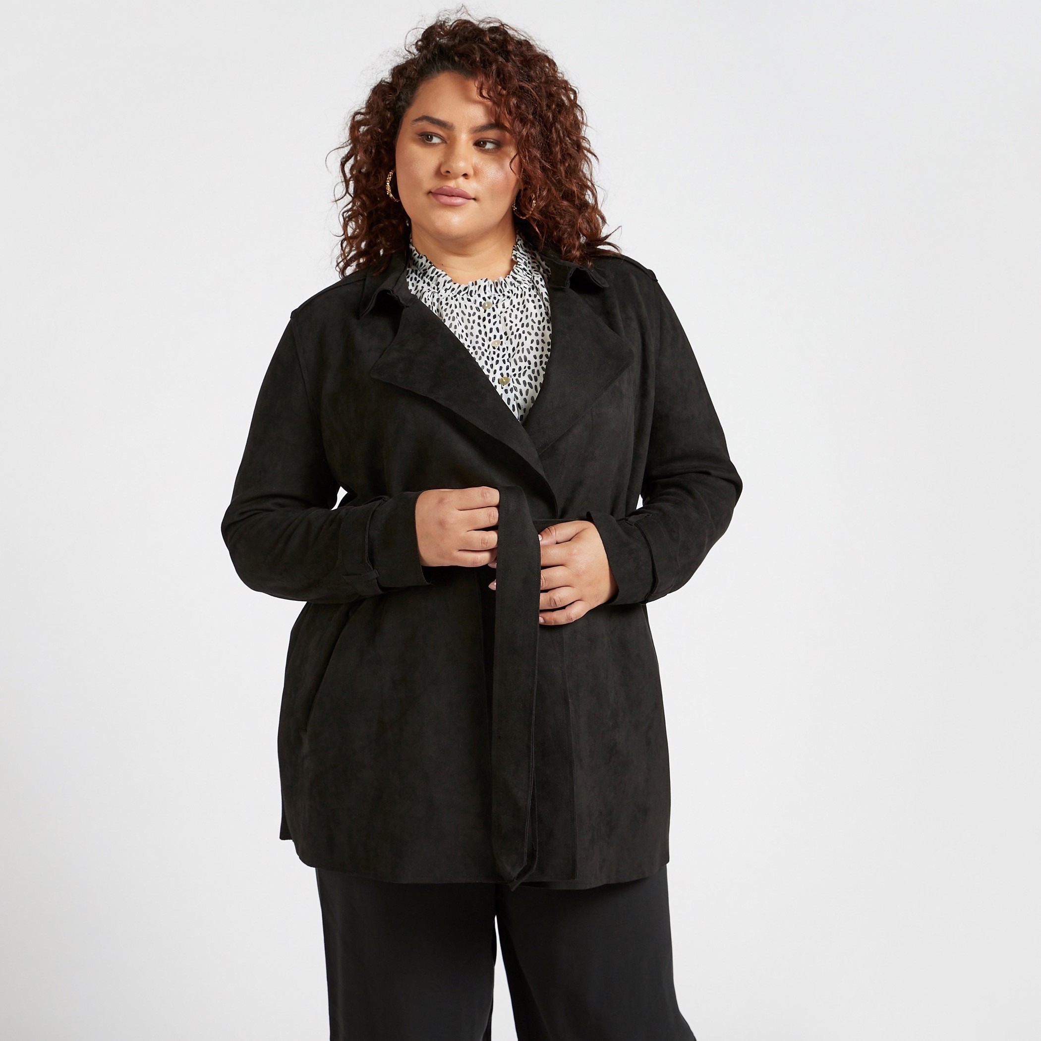 Long velvet coat deals plus size