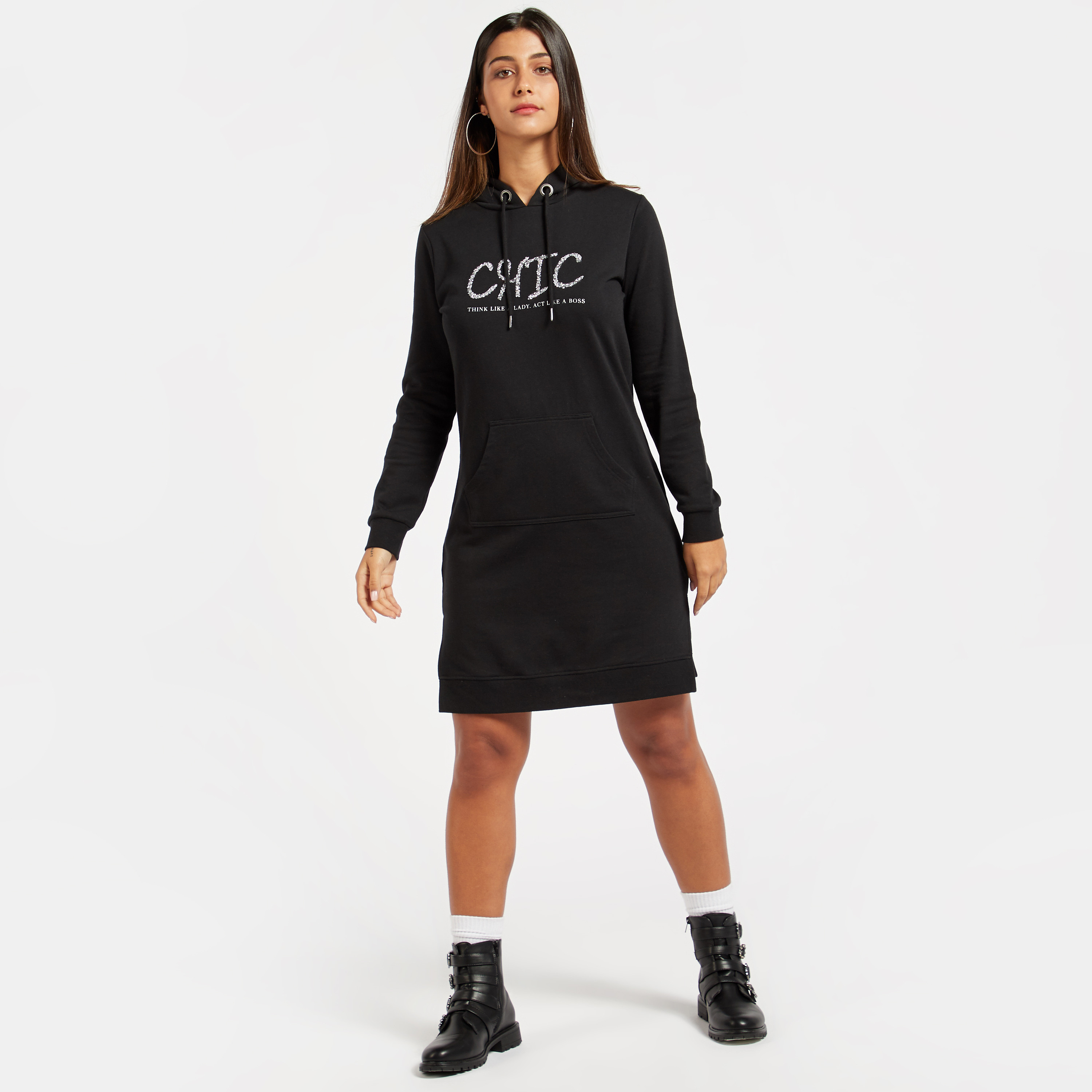 Knee length clearance sweatshirt