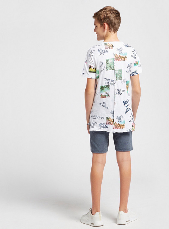 All-Over Print Short Sleeves T-shirt with Shorts Set