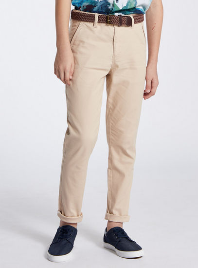 Solid Full Length Pants with Pockets