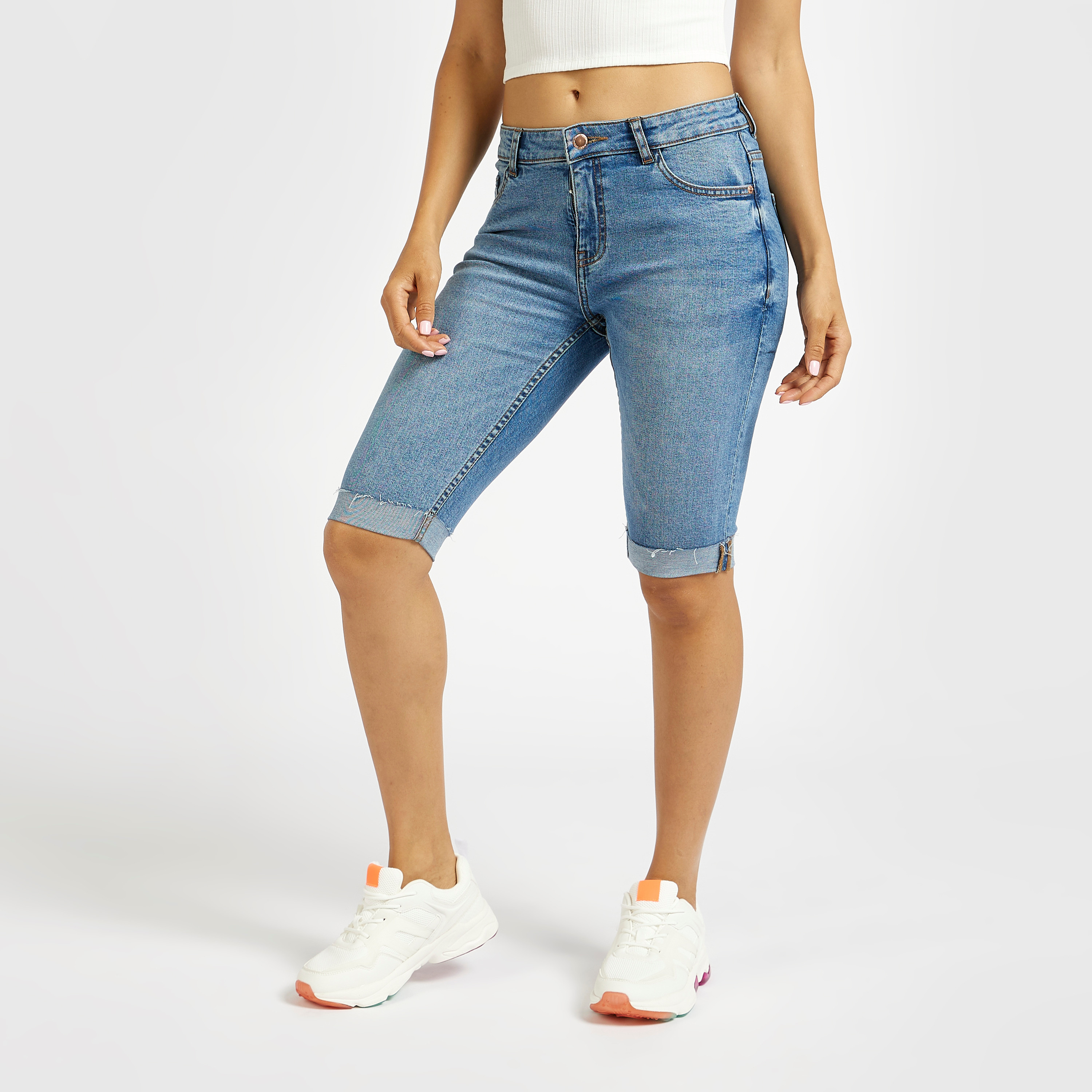 LONGYIDA Womens Jean Shorts High Waisted Denim Bermuda Shorts Ripped  Distressed Knee Length Stretch Denim Jean Short(Black,S) at Amazon Women's  Clothing store