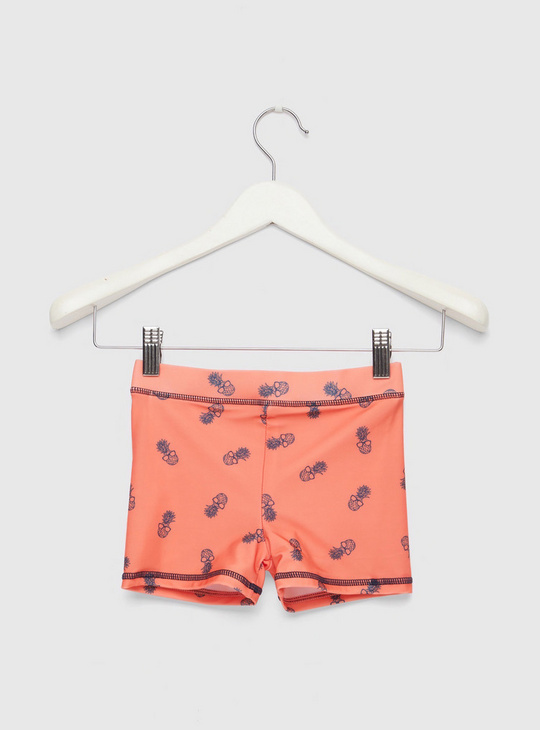 All-Over Pineapple Print Swimming Trunks with Elasticised Waistband