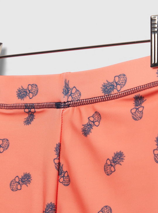 All-Over Pineapple Print Swimming Trunks with Elasticised Waistband