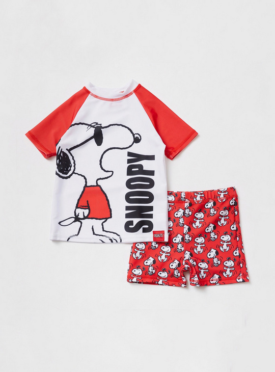 Snoopy Print 2-Piece Swim Set