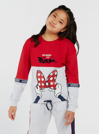 Minnie Mouse Print T-shirt and Jog Pants Set