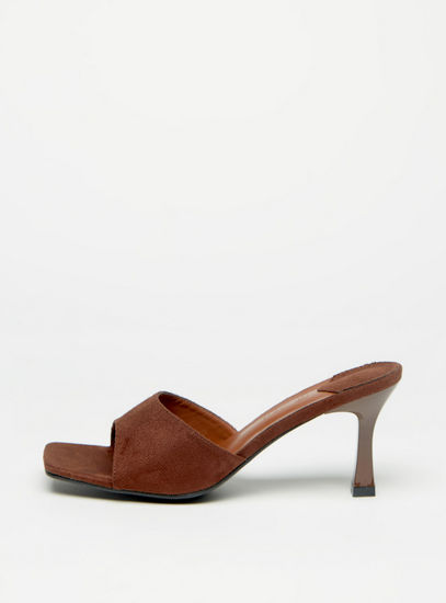 Solid Slip-On Sandals with Stiletto Heels-Sandals-image-0