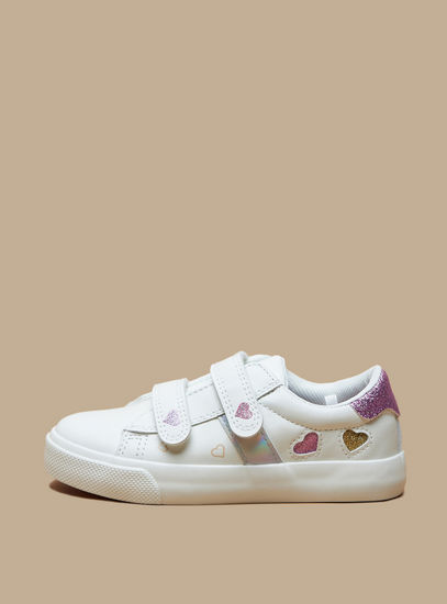 Panelled Sneakers with Hook and Loop Closure