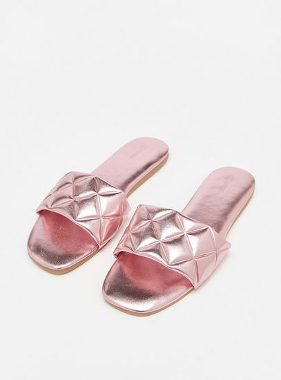 Quilted Slip-On Sandals-Flats-image-1