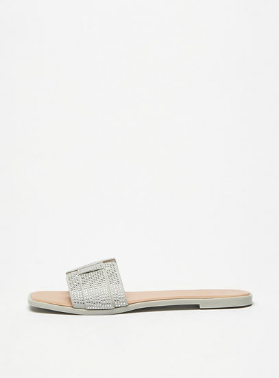 Embellished Slip-On Sandals-Flats-image-0
