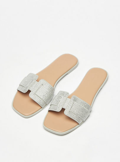 Embellished Slip-On Sandals-Flats-image-1