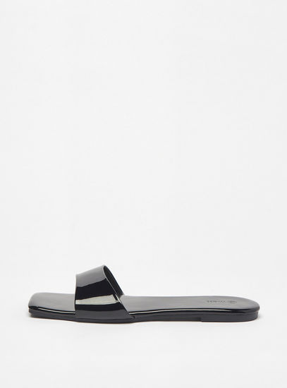 Open Toe Slip-On Flat Sandals-Flats-image-0
