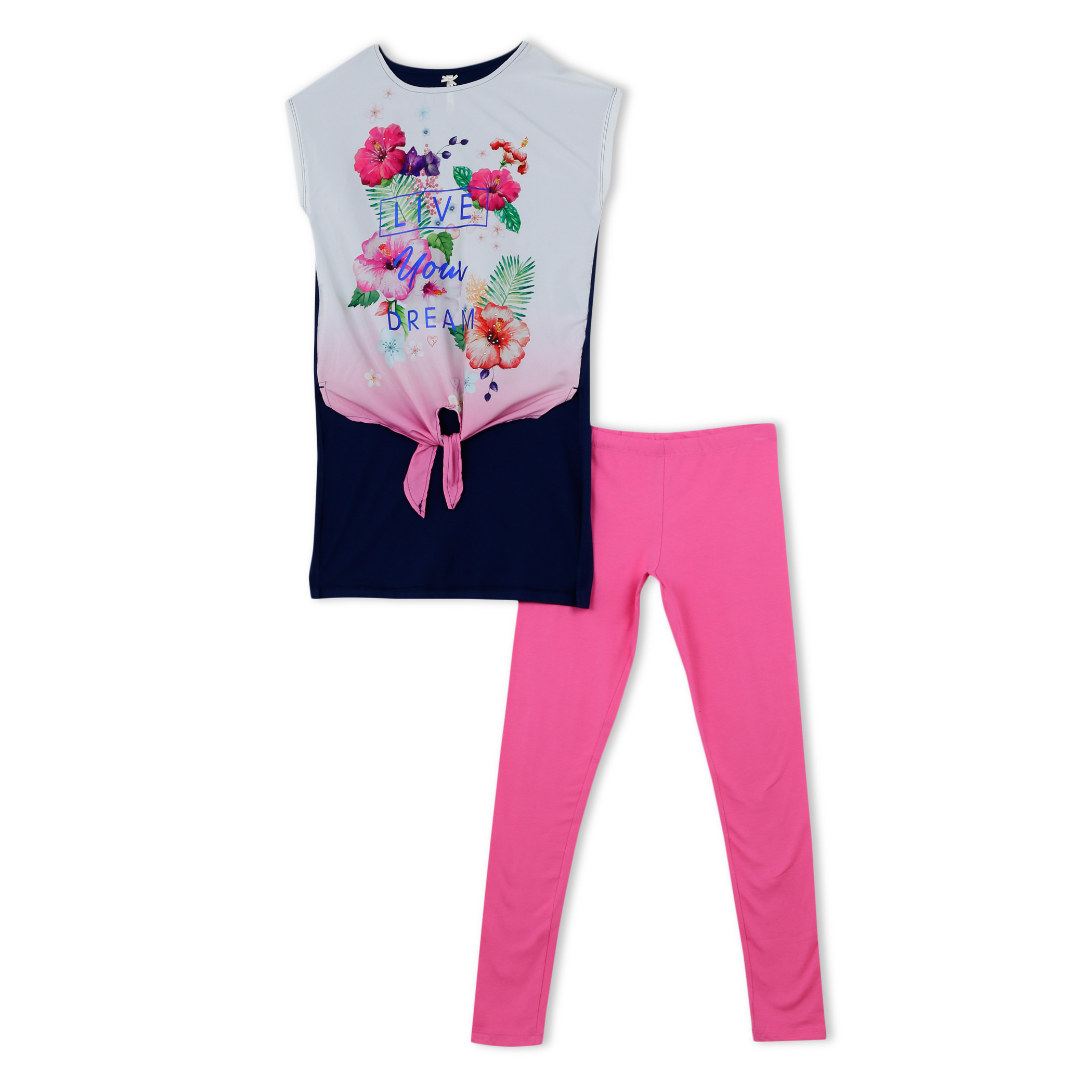 Shop Printed Top and Leggings Set Online Max Bahrain