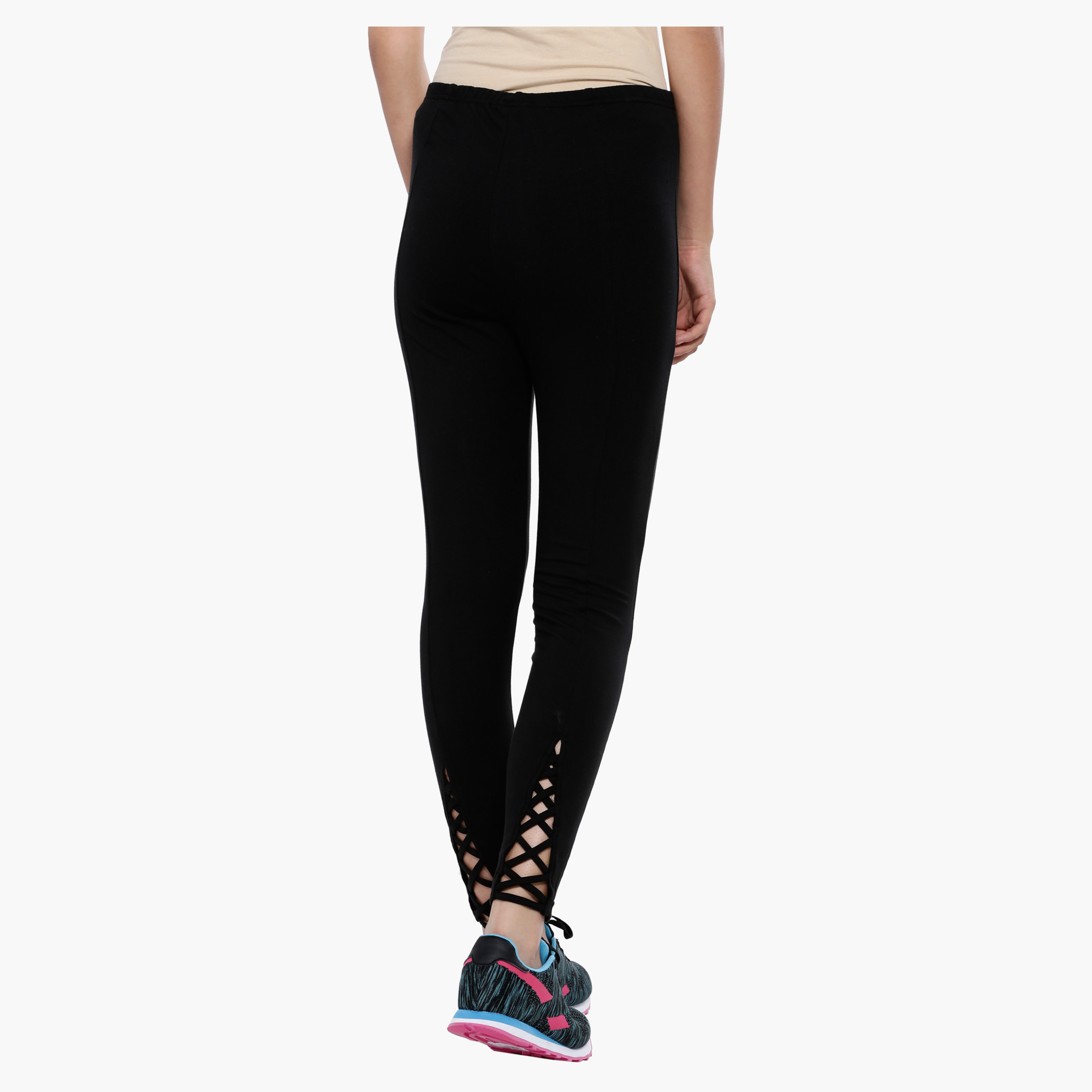 Shop Full Length Leggings with Fancy Hem Online Max Qatar