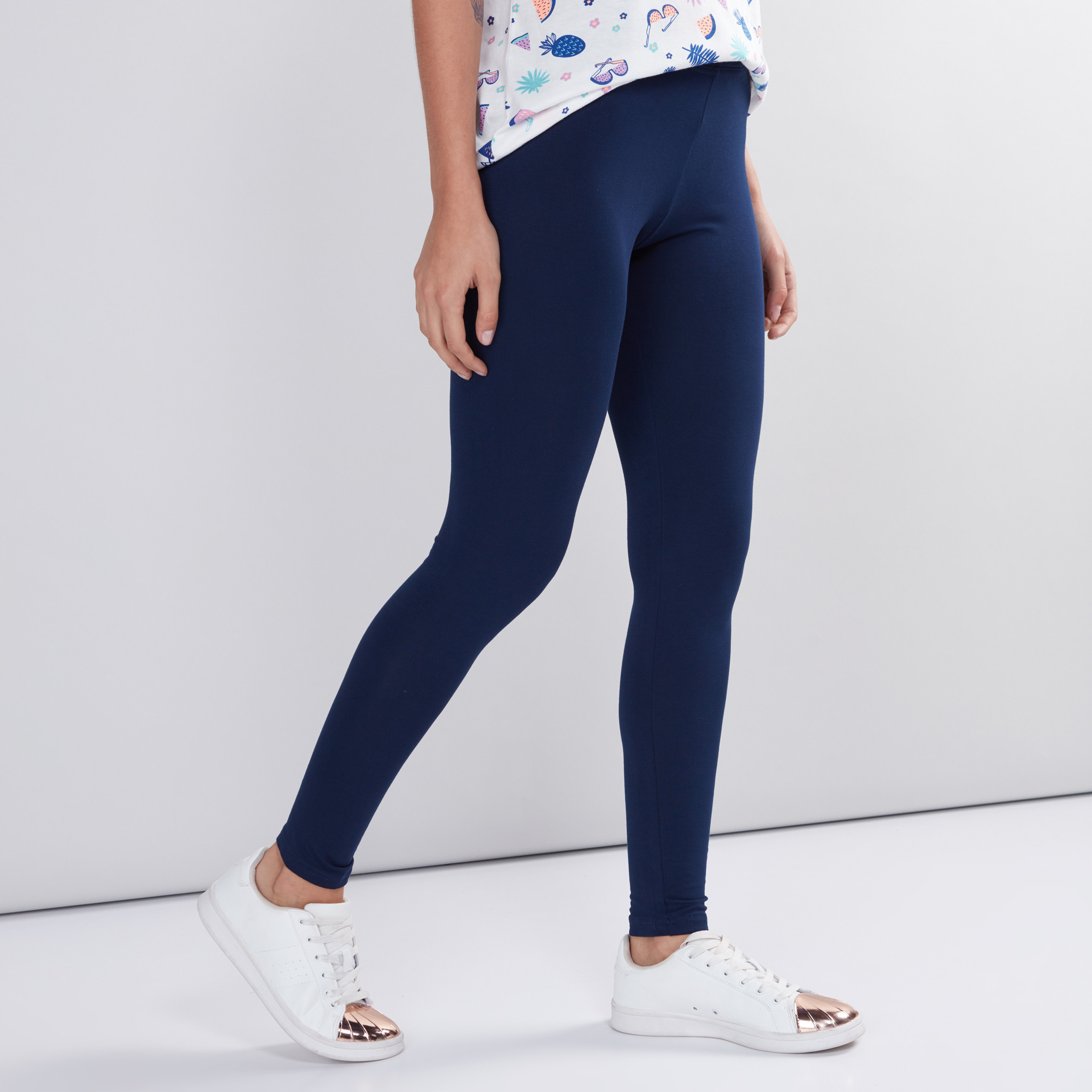 Shop Full Length Leggings with Elasticised Waistband Online Max Bahrain