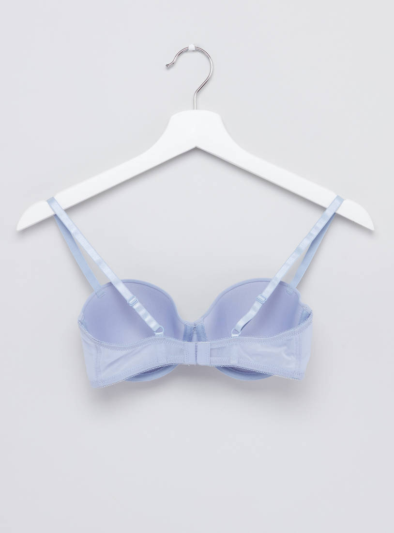 Shop Set of 2 - Bow Detail Push Up Balconette Bra with Hook and Eye Closure  Online