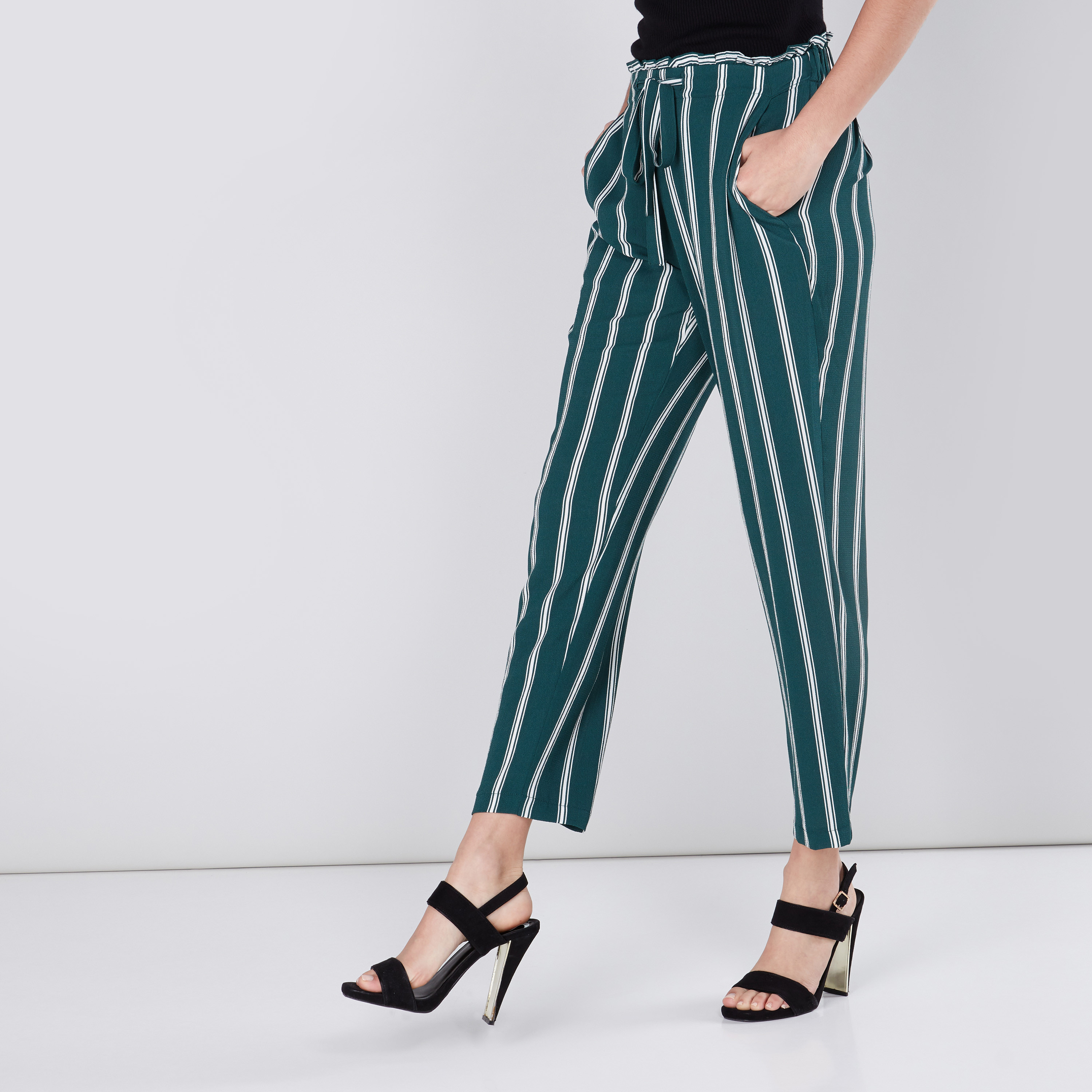 Paperbag sale pants striped