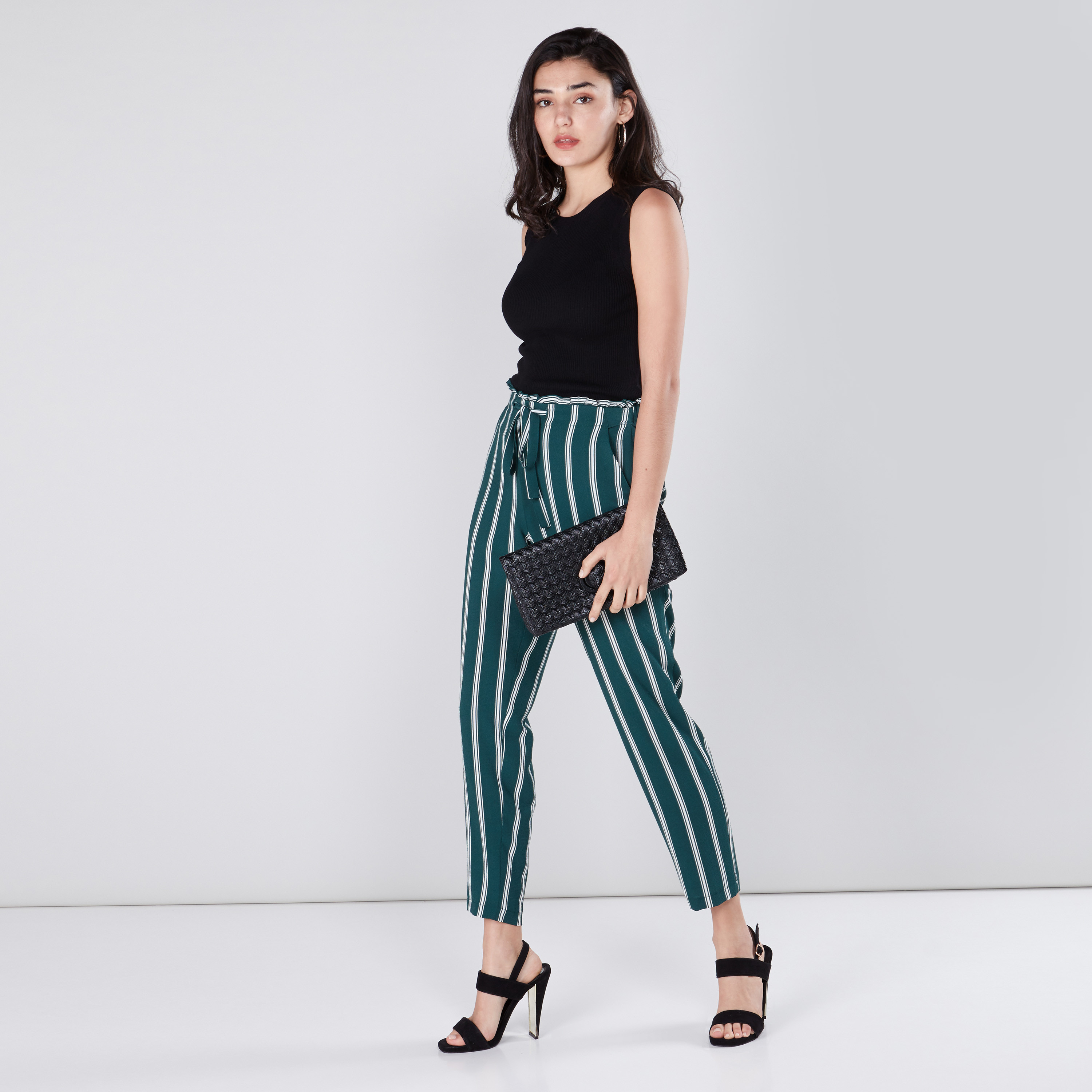 Paperbag sale pants striped