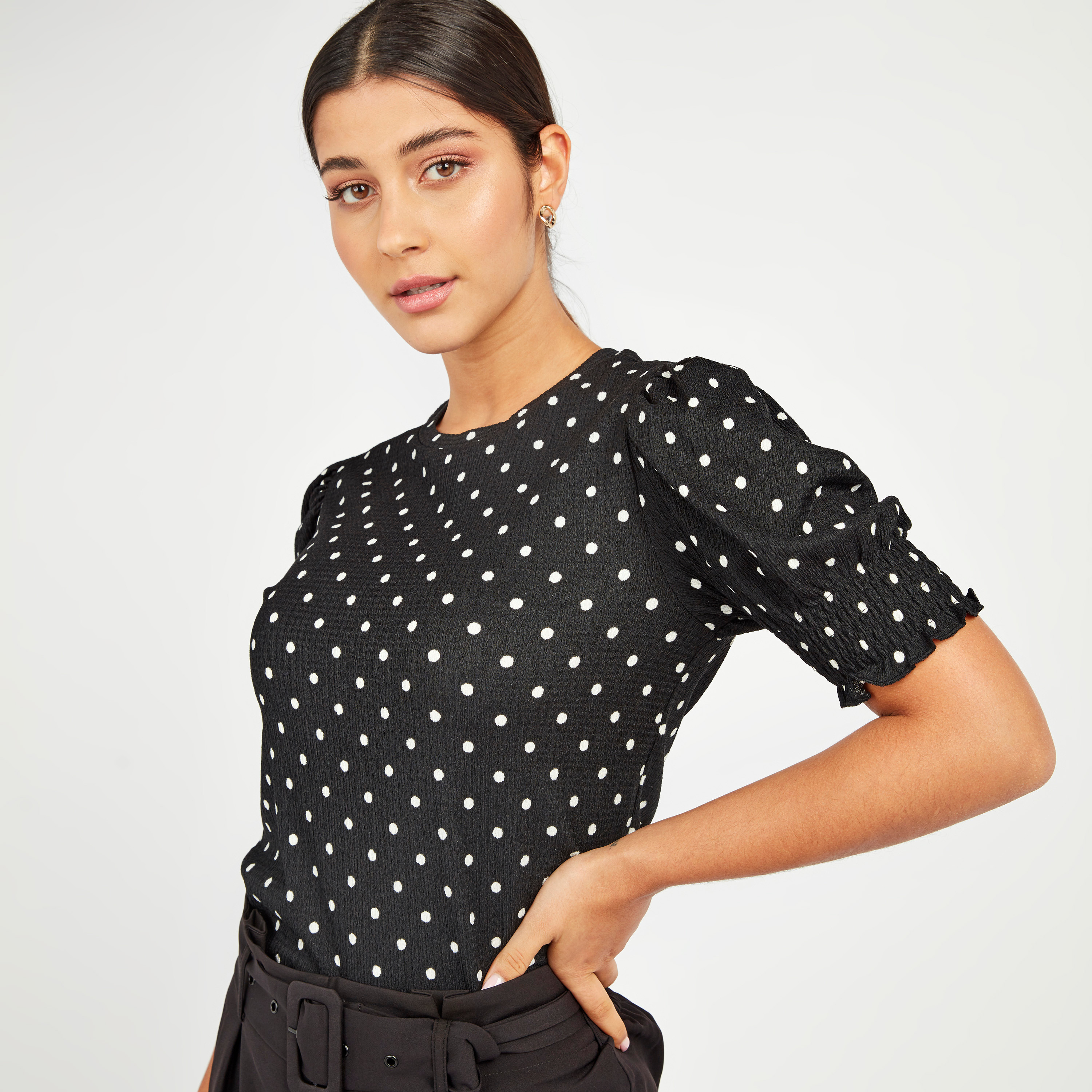 Polka dots tops store online shopping