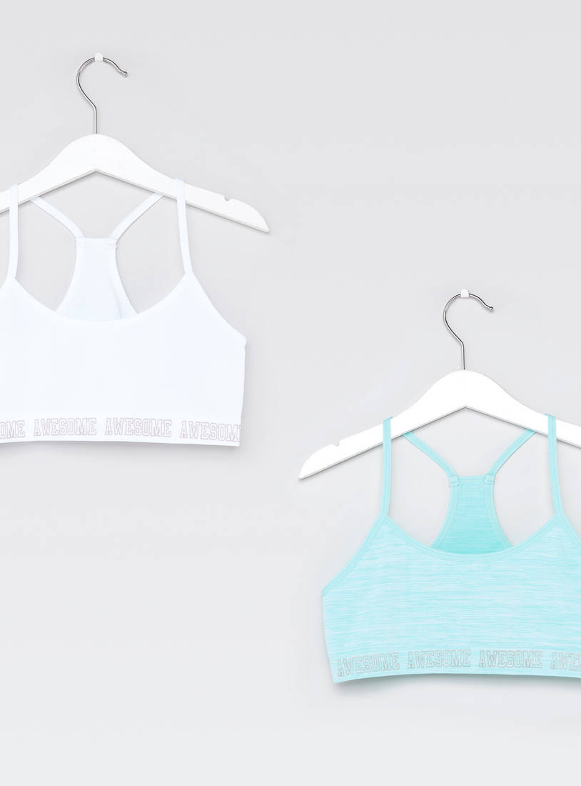 Shop Set of 2 - Assorted Sports Bra with Racerback and Printed