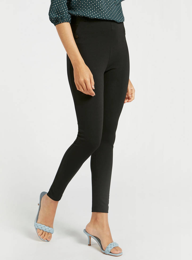 Shop Skinny Fit Solid Ankle-Length Ponte Pants Online