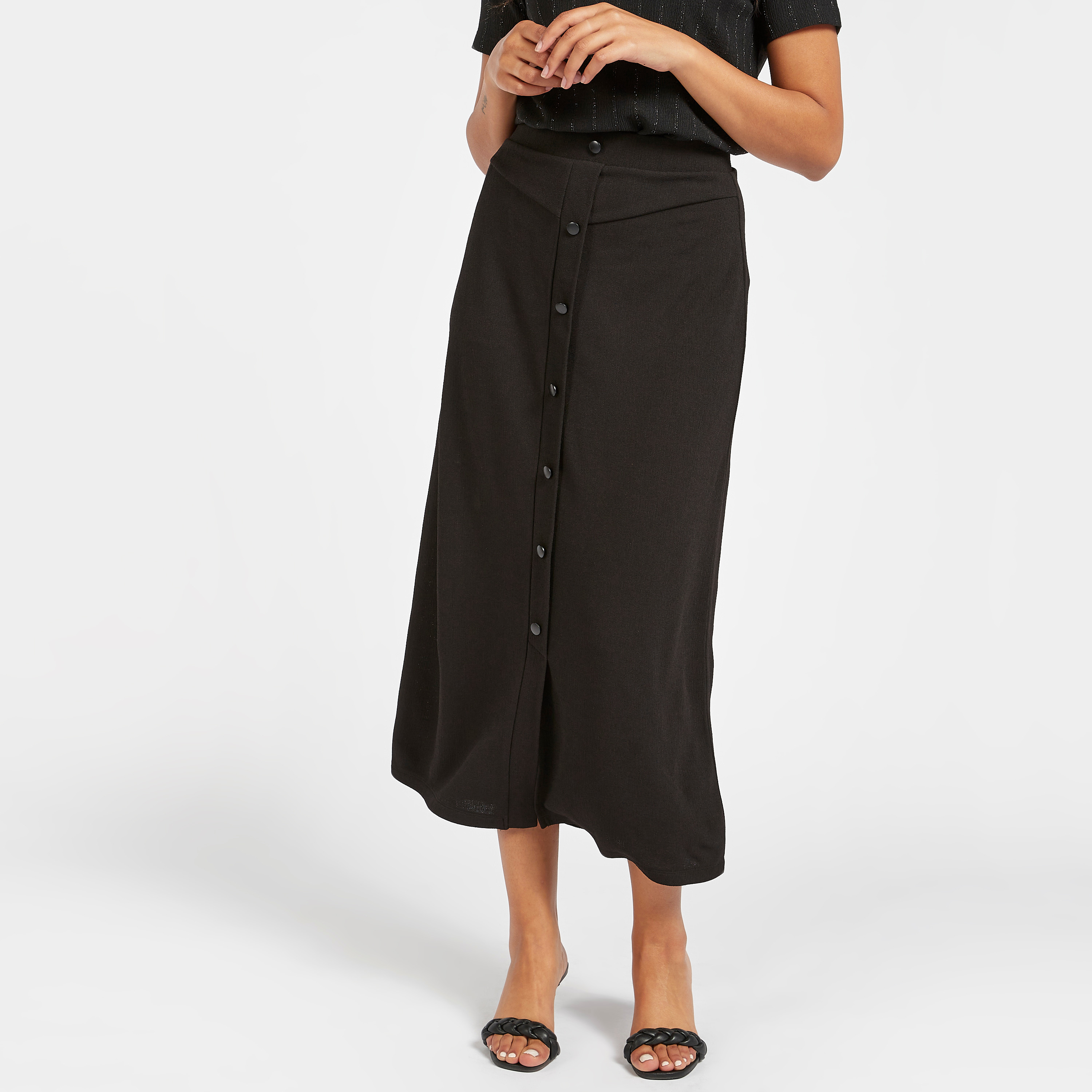 button front midi skirt forever 21