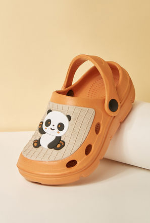 Panda Embossed Clogs with Cutout Detail and Back Strap-mxkids-babyboyzerototwoyrs-shoes-sandals-0