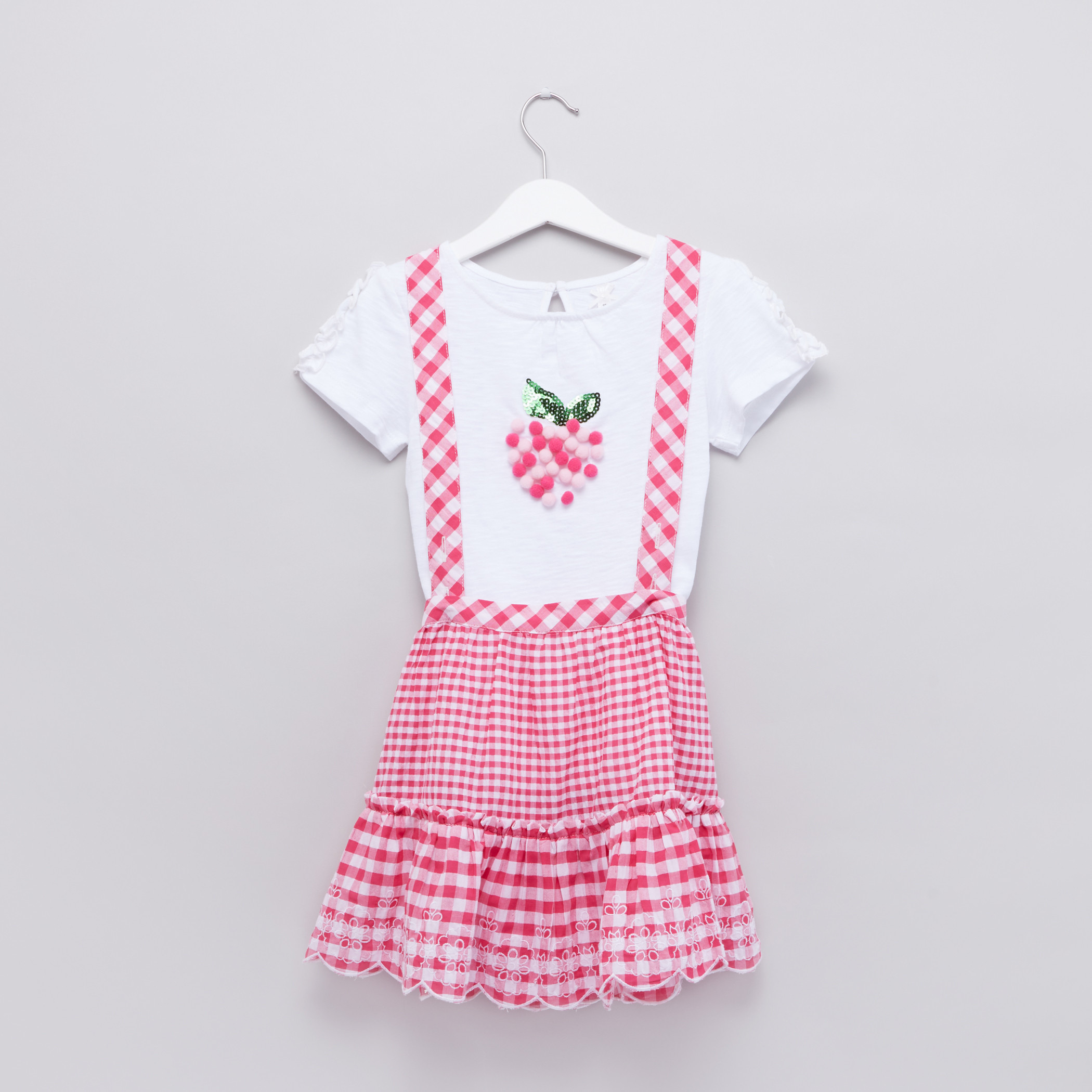 Chequered pinafore hot sale dress