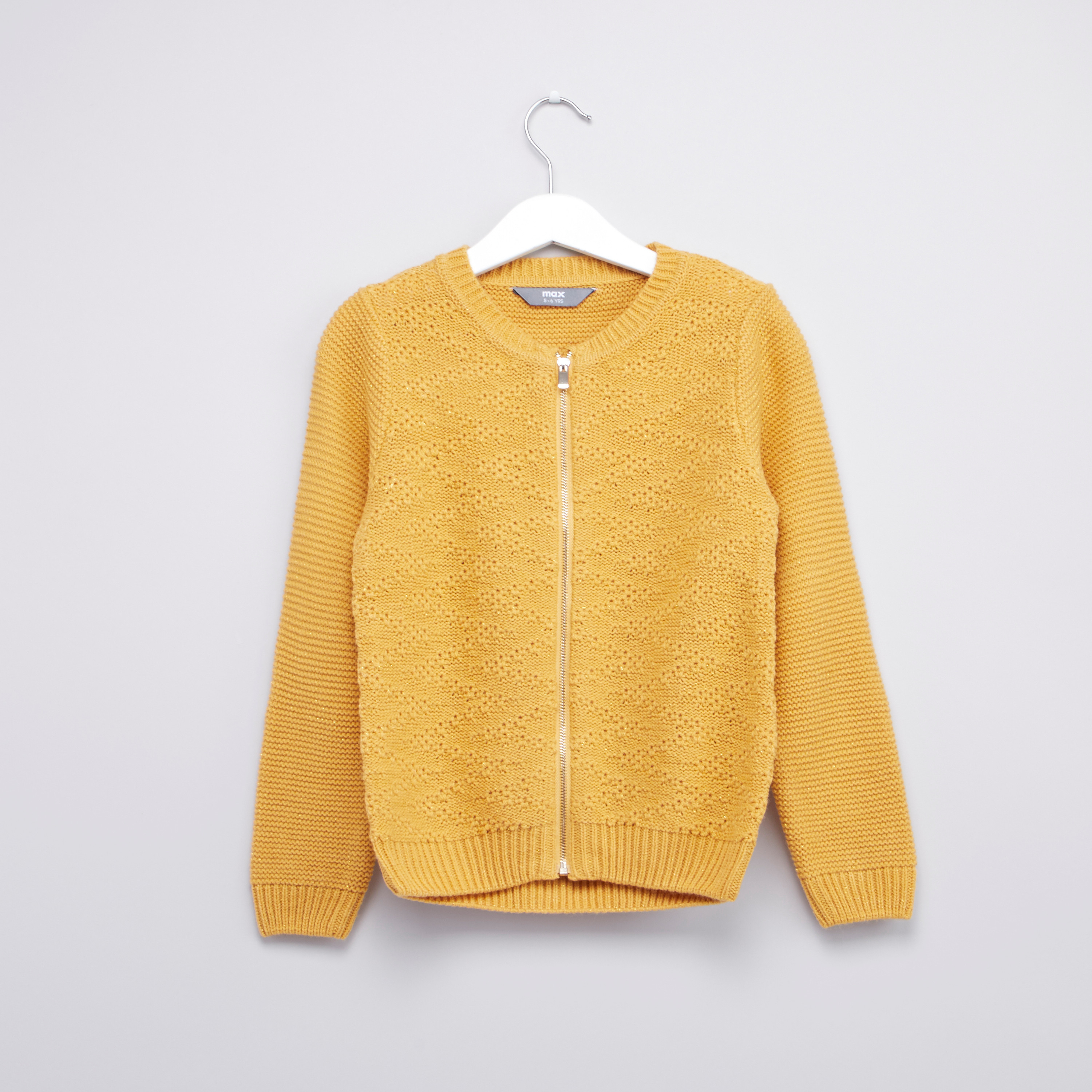 Shop Textured Zip Front Sweater with 