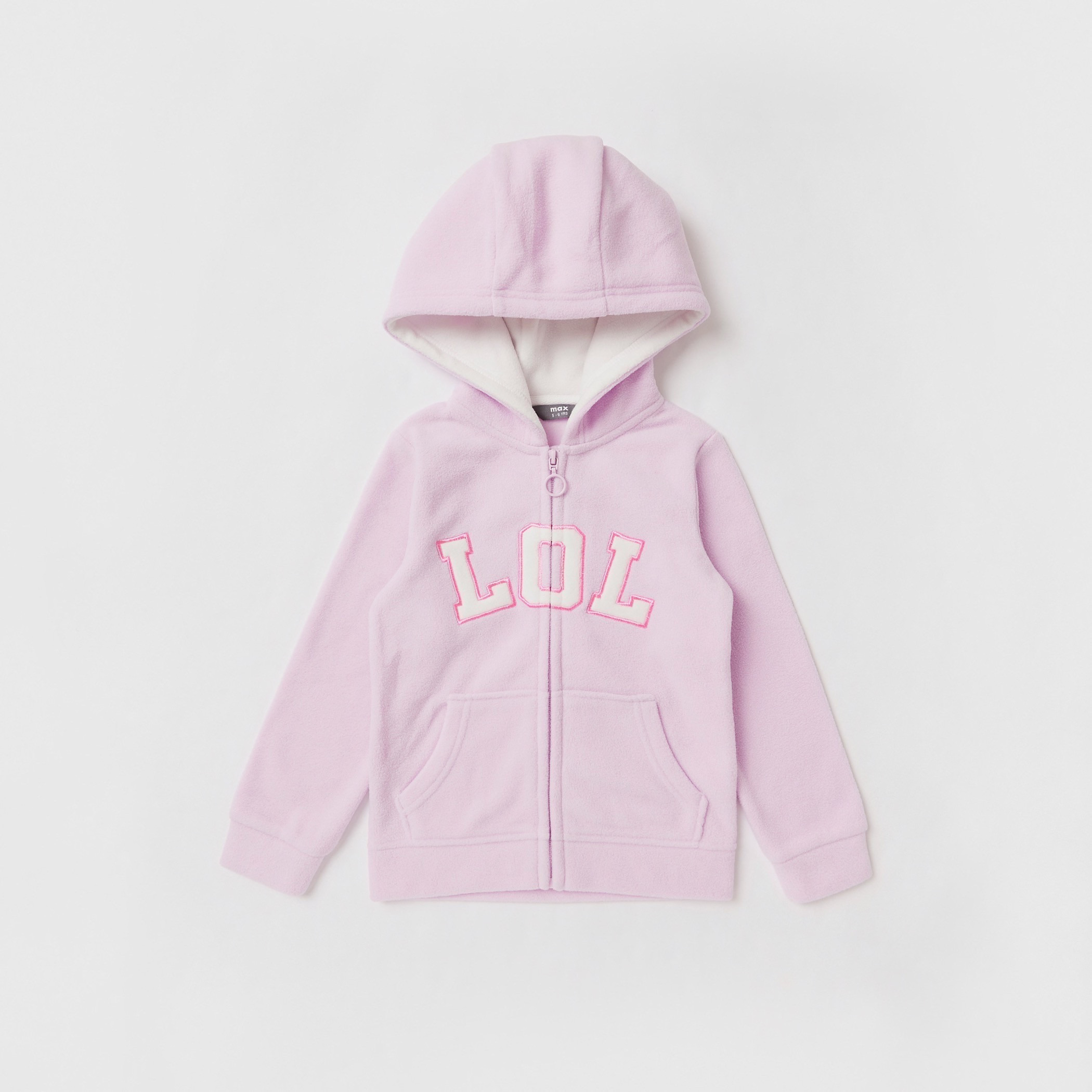 Shop Textured Jacket with Hood and Long Sleeves Online | Max