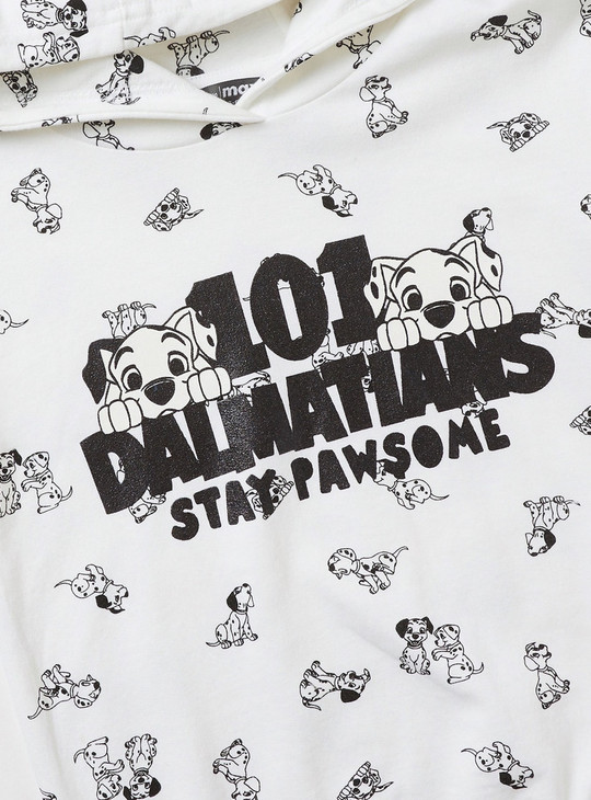 101 Dalmatians Print Hoodie with Long Sleeves