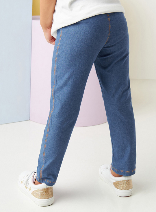 Solid Anti-Pilling Jeggings with Elasticised Waistband