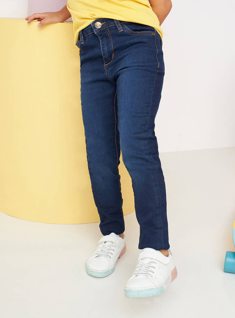 Full Length Jeans with Pocket Detail and Belt Loops-Jeans-image-0