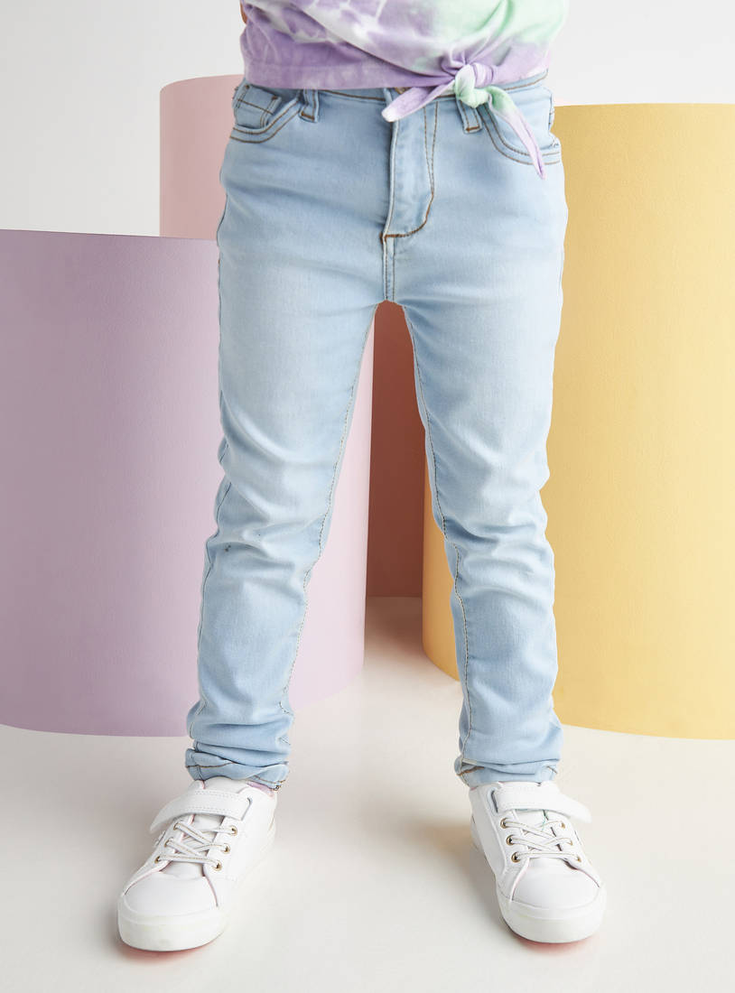 Full Length Jeans with Pocket Detail and Belt Loops-Jeans-image-1