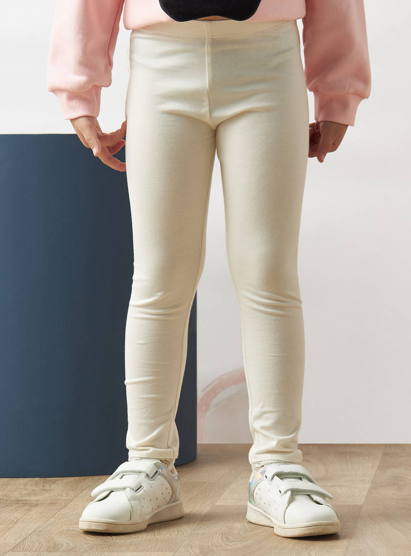 Solid Leggings with Elasticated Waistband-Clothing-image-0