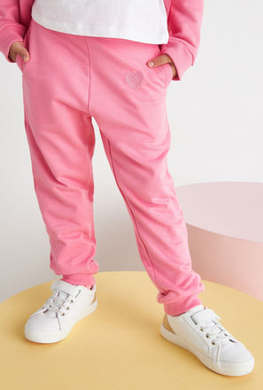 Typographic Print Anti-Pilling High-Rise Jog Pants with Pockets-mxkids-girlstwotoeightyrs-clothing-bottoms-pants-2