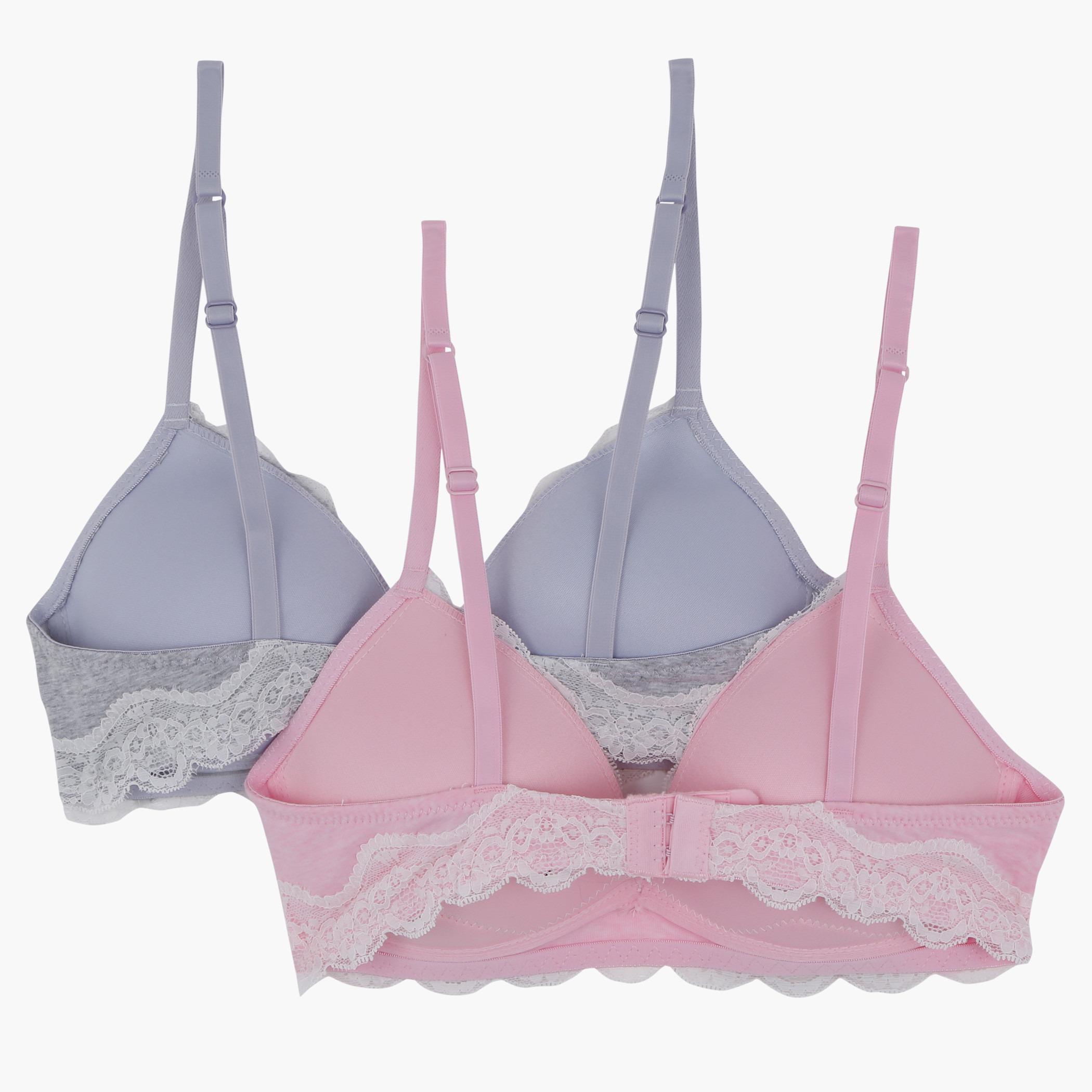 Shop Lace Design Padded Bra with Adjustable Straps - Set of 2 