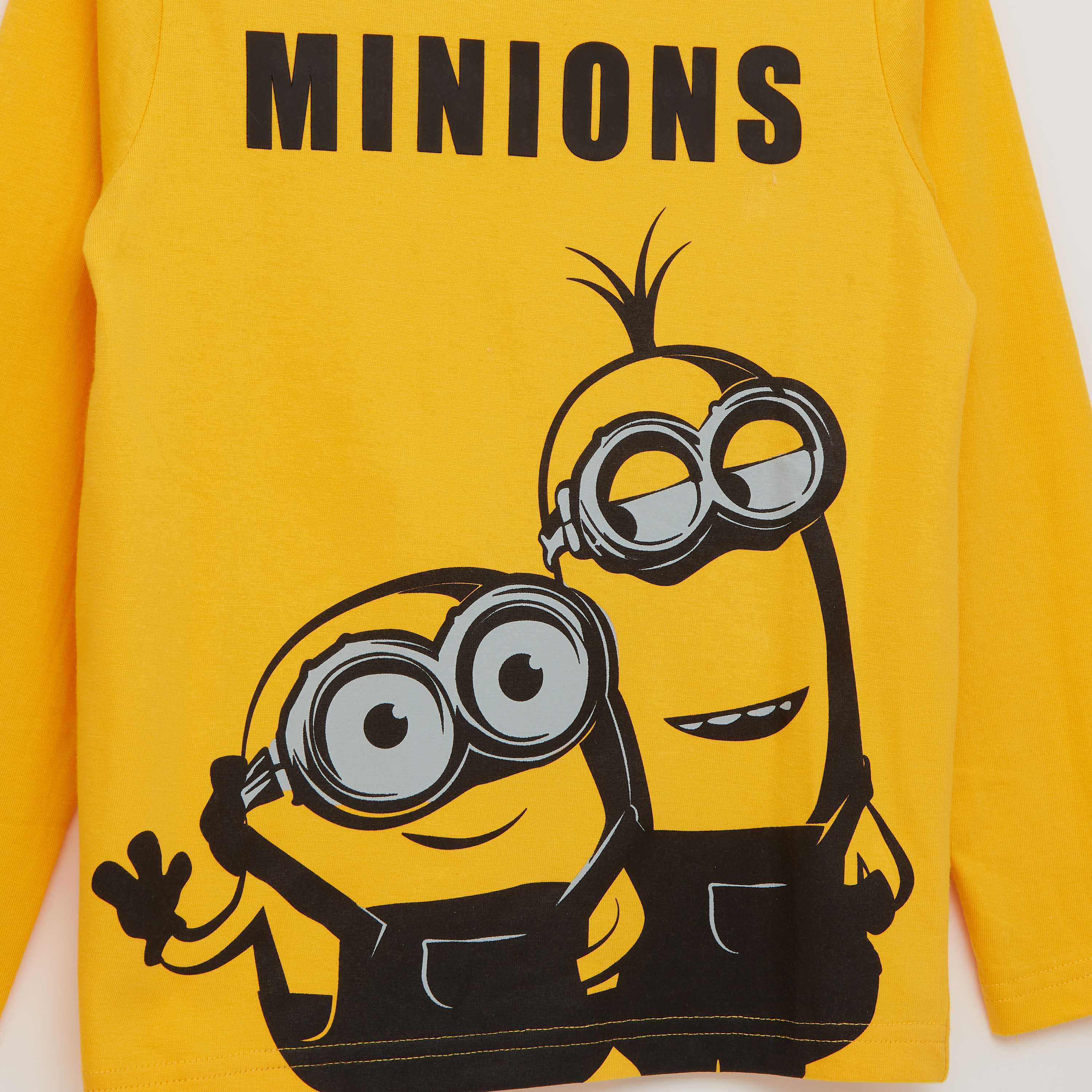 Shop Minions Print Round Neck T shirt with Long Sleeves Online Max Qatar