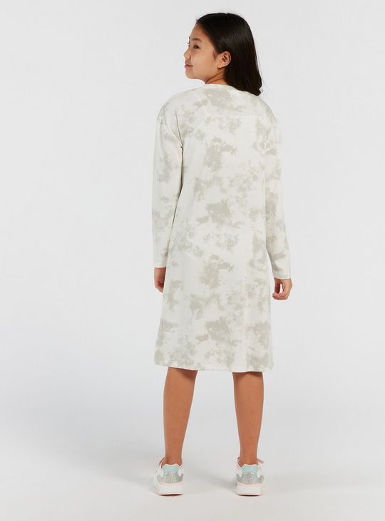 All-Over Looney Tune Print Dress with Long Sleeves