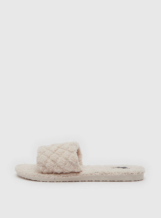 Textured Slip-On Bedroom Slippers