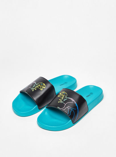 Dinosaur Print Slip-On Slide Slippers