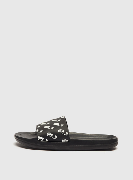 Embossed Slip-On Slide Sandals