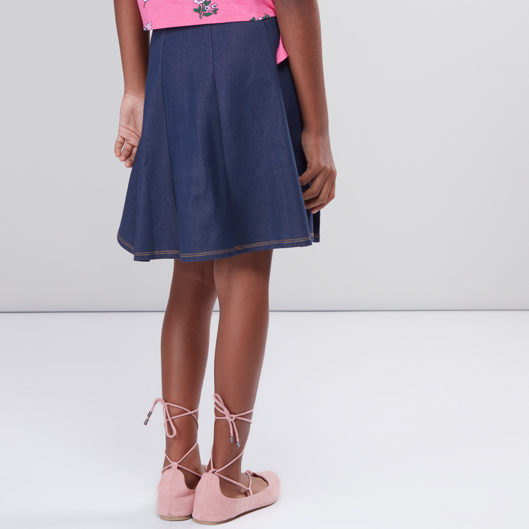 Molo - Teen Girls Blue Denim Skater Skirt | Childrensalon