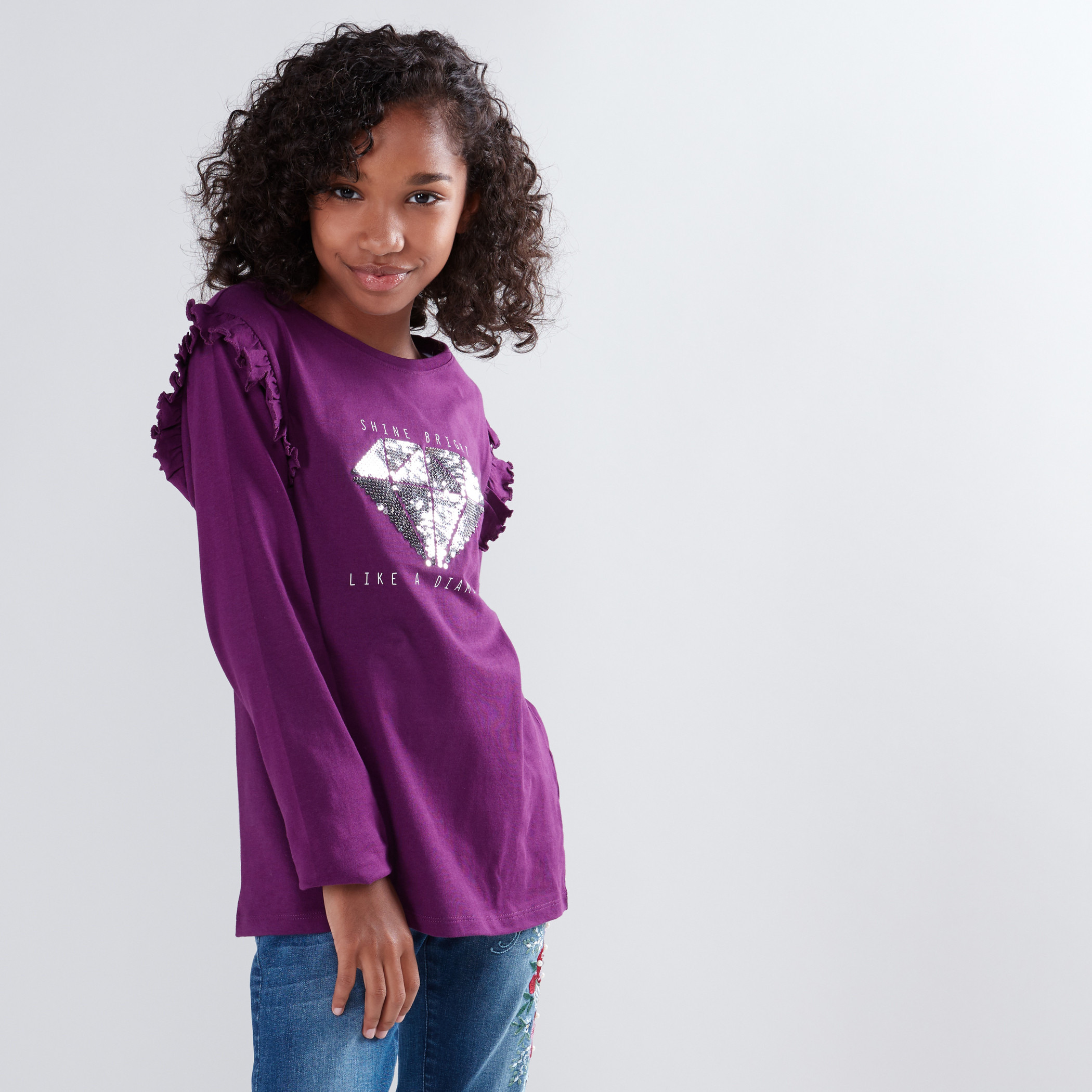 sequin ruffle top