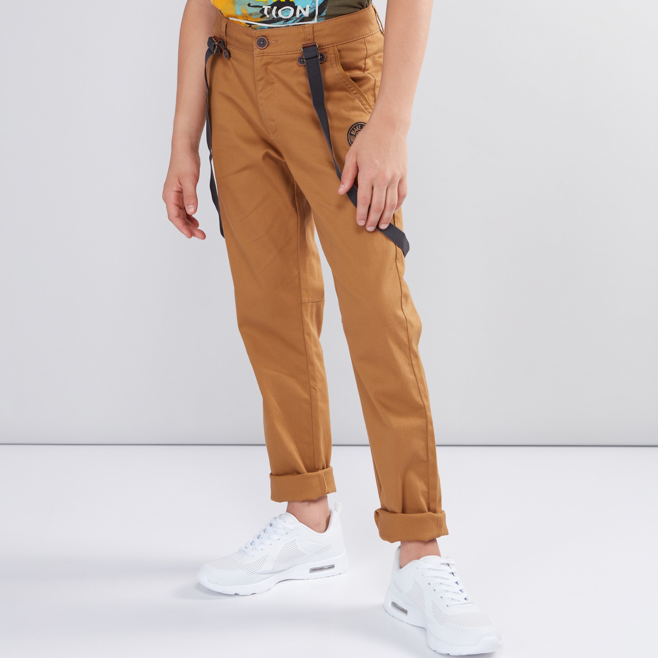 Shop Solid Full-Length Cargo Pants with Drawstring Closure Online | Max  Qatar