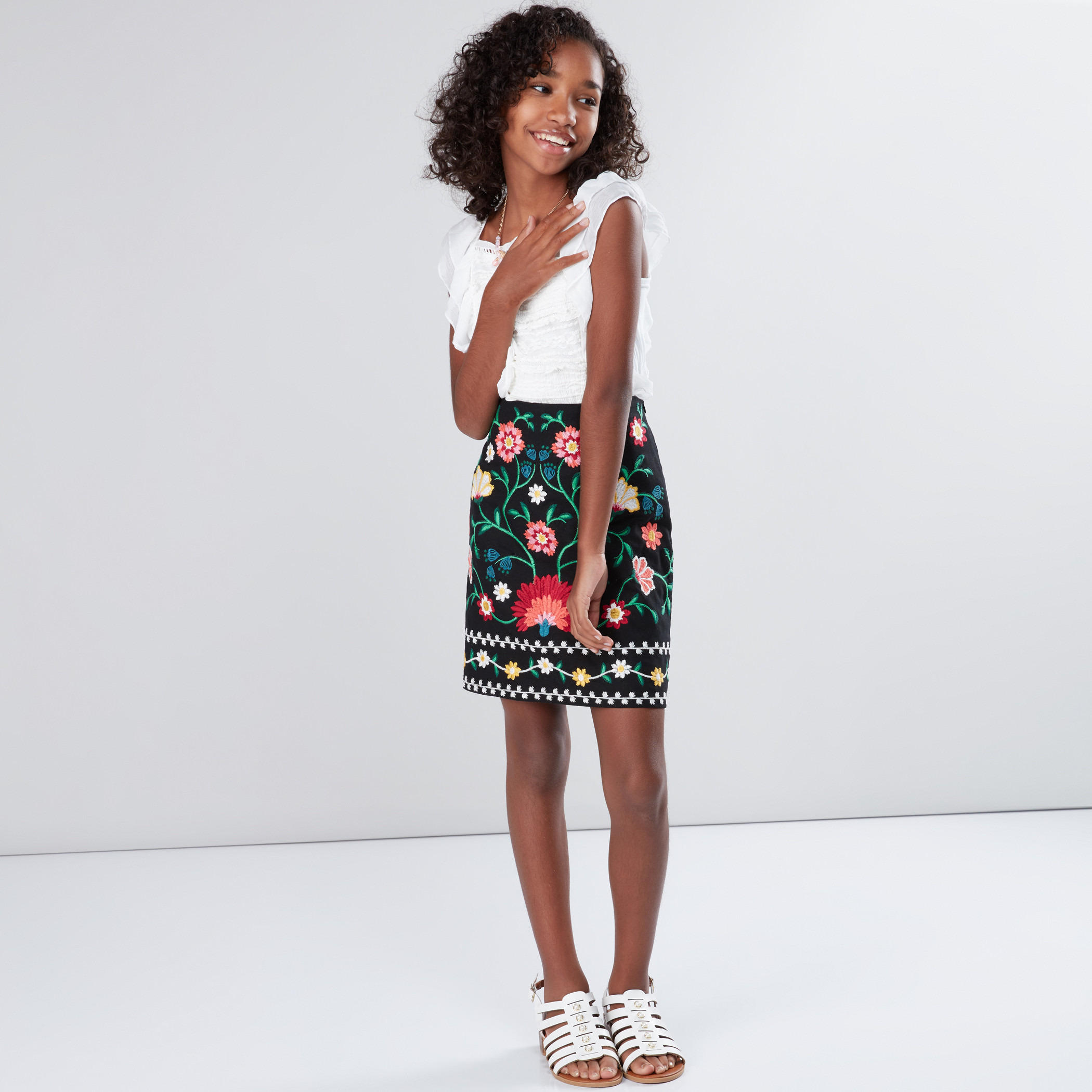 Embroidered 2025 skirt black