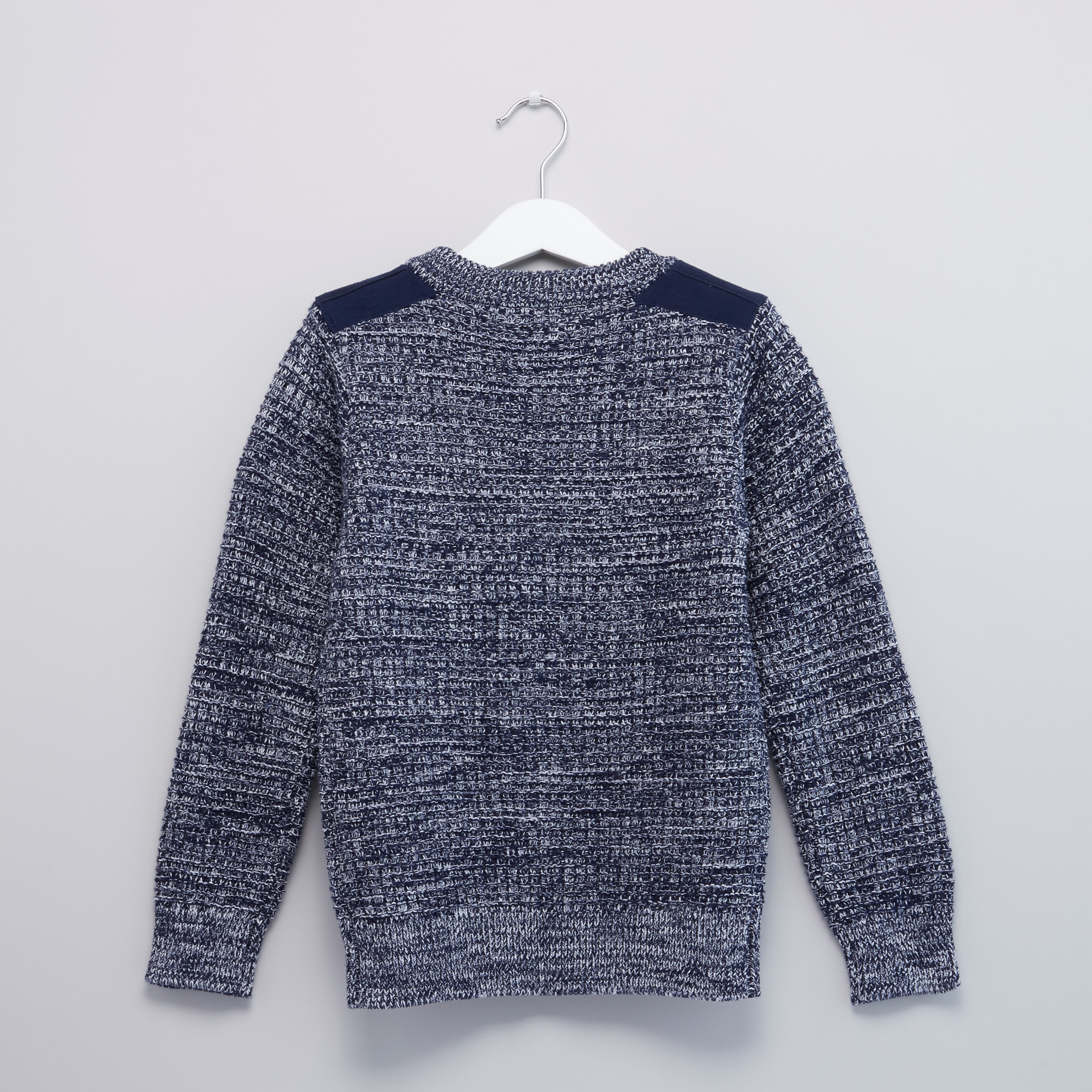 Shop Textures Sweater with Round Neck 