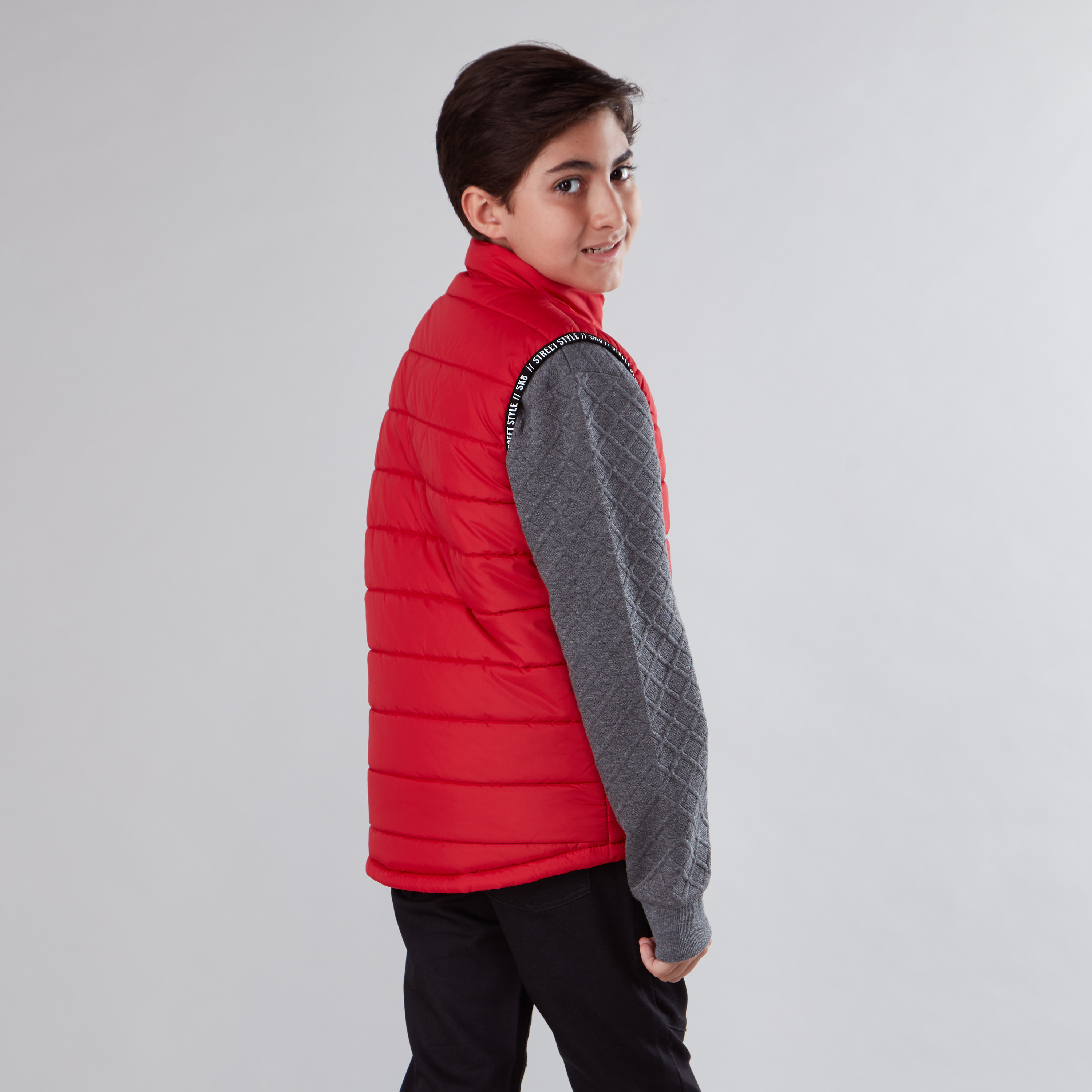 Boys red puffer vest best sale