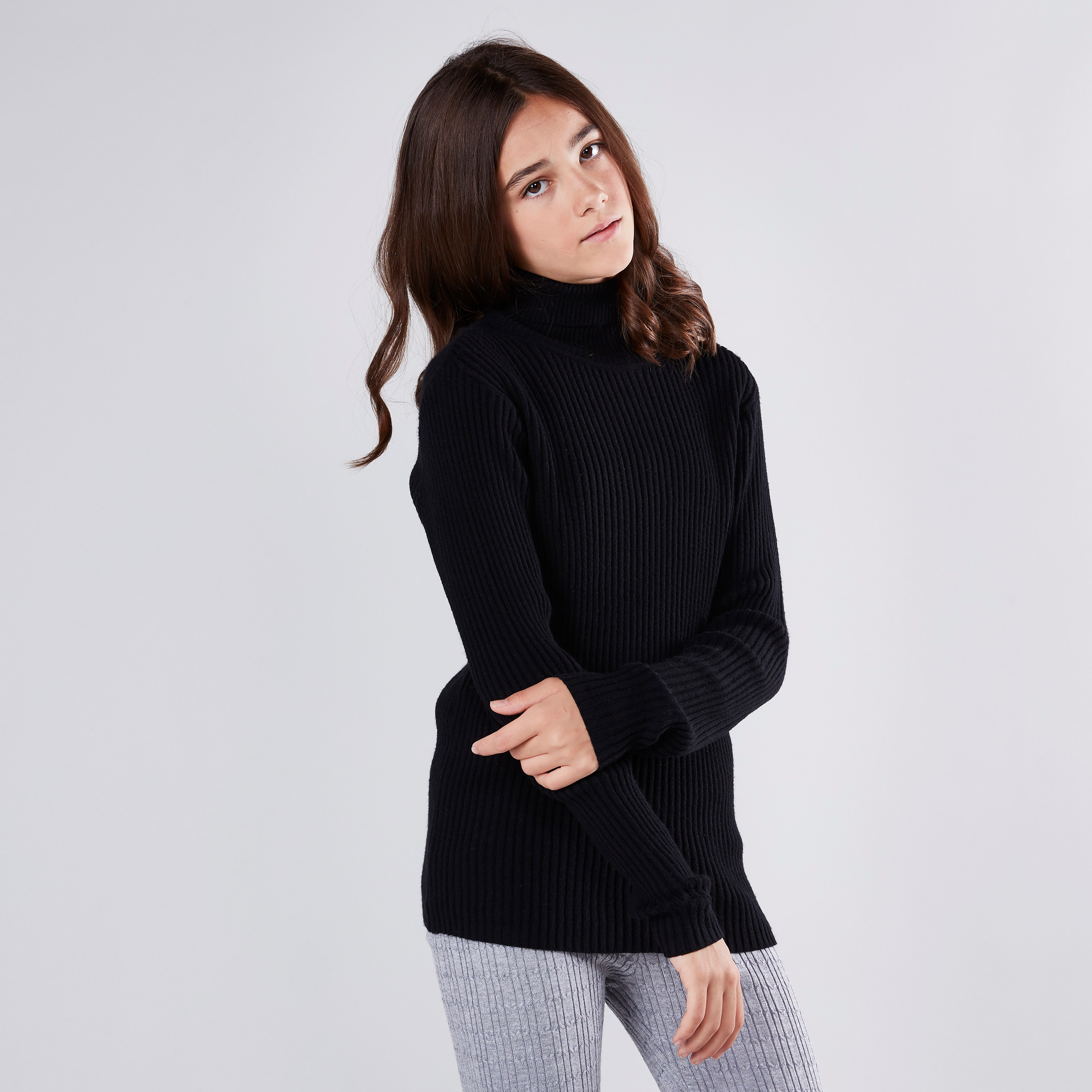 Black turtleneck outlet ribbed