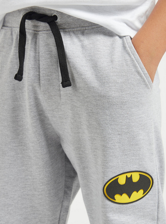 Batman Print Jog Pants with Pockets and Logo Detail