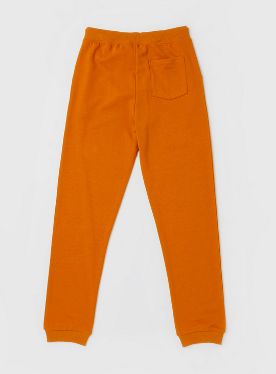 Solid Full Length Jog Pants with Pockets and Drawstring Closure